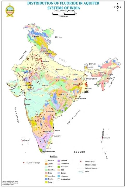 Fluoride in India (Image Source: CGWB)
