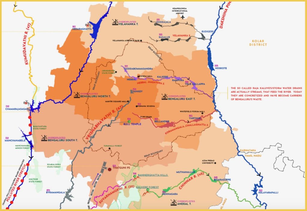Map of rivers of Bengaluru (Source: Paani.Earth)