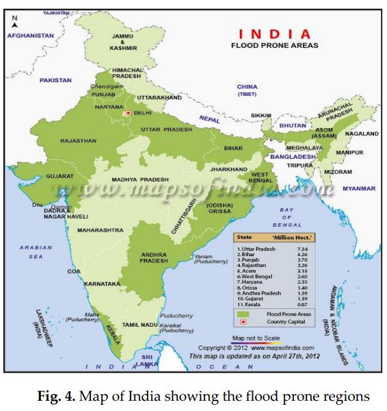 Flood map of India