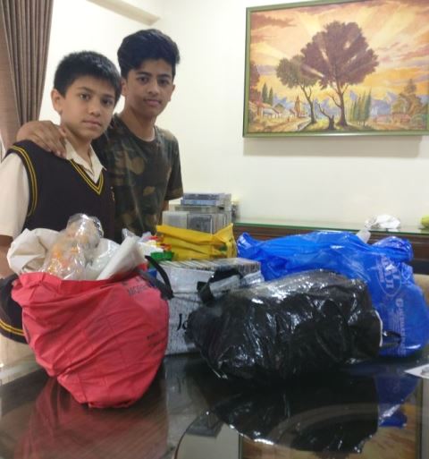 Ritu's sons regularly collect plastic for Aarohana as a part of their school activity (Image Source: Amita Deshpande).