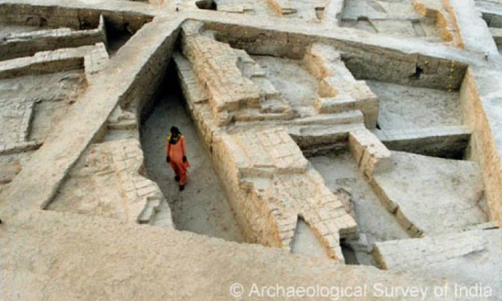 Circular silos to store grains found at Bhirrana. Source: Archaeological Survey of India