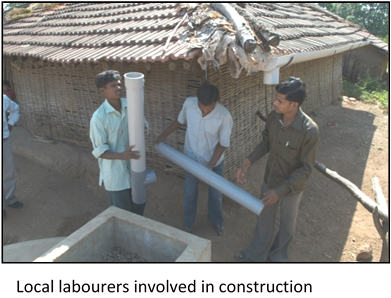 Local labourers involved in construction