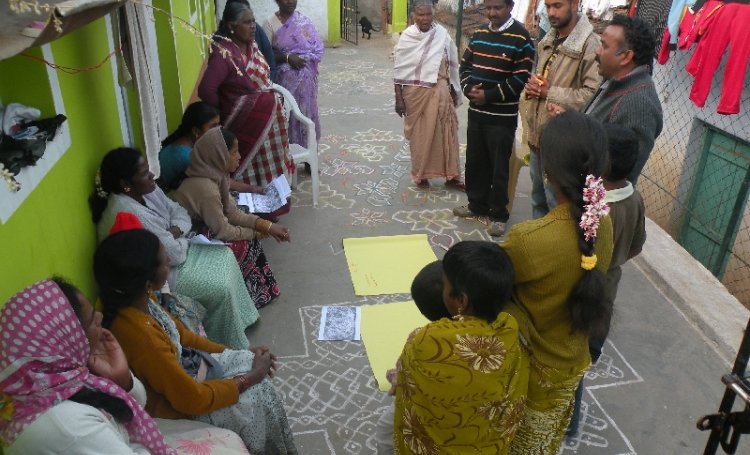 Villagers and development workers conduct a participatory rural appraisal (Photo courtesy: Keystone Foundation)