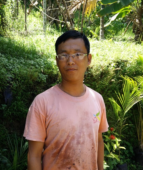 A dragon fruit farmer in Mizoram.