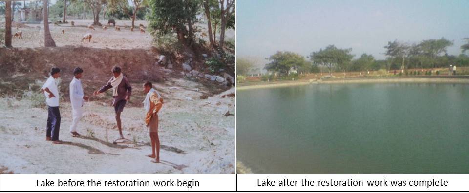 Lake in Guntur, Andhra Pradesh - before and after