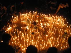 Candles at the end of the procession