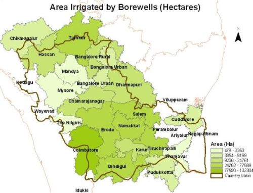 Area Irrigated by Borewells(Hectares)