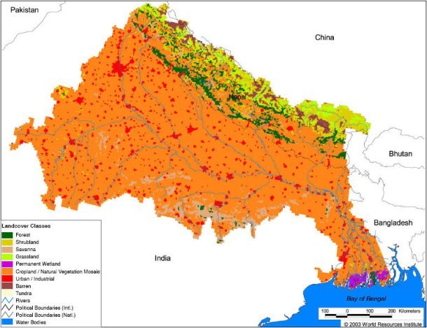 Map of Ganga Basin Land Cover