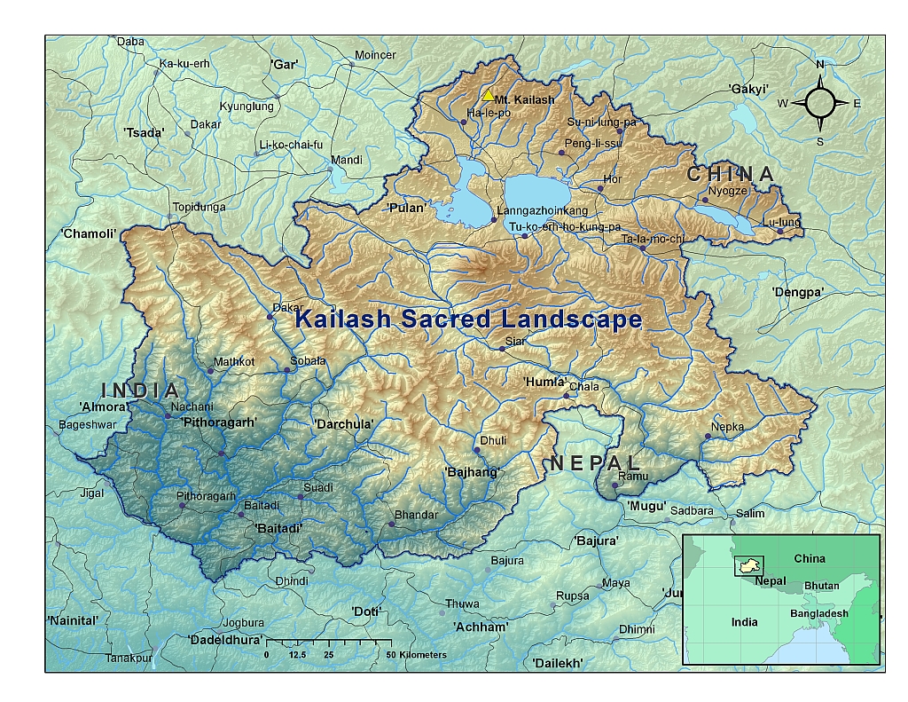 Map of the Kailash Sacred Landscape region (Source: ICIMOD)