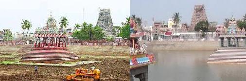Kapaleeshwarar Temple tank, Mylapore - Then and Now (Image Source: The Hindu and Best Temples in India Blogspot)