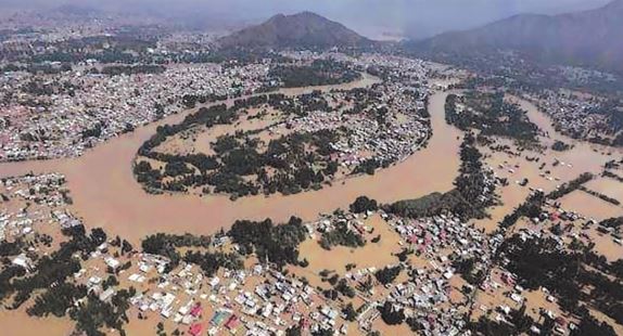An aerial view of Kerala floods; (Image: Central Water Commission)