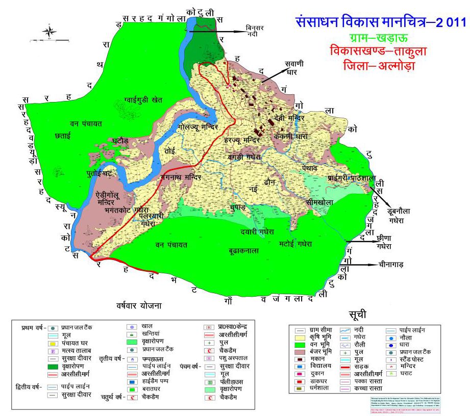 Community resource and planning map of Kharaun villagein Almora (Image: DCAP)