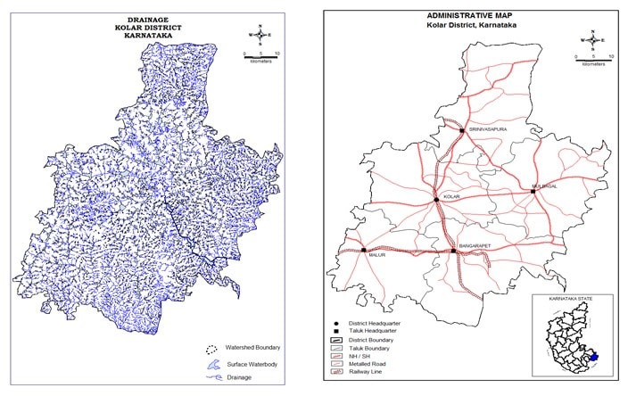 Source: Ministry of Water Resources: Central Ground Water Board –Groundwater Information Booklet – Kolar District, Karnataka (South Western Region, Bangalore August 2012)