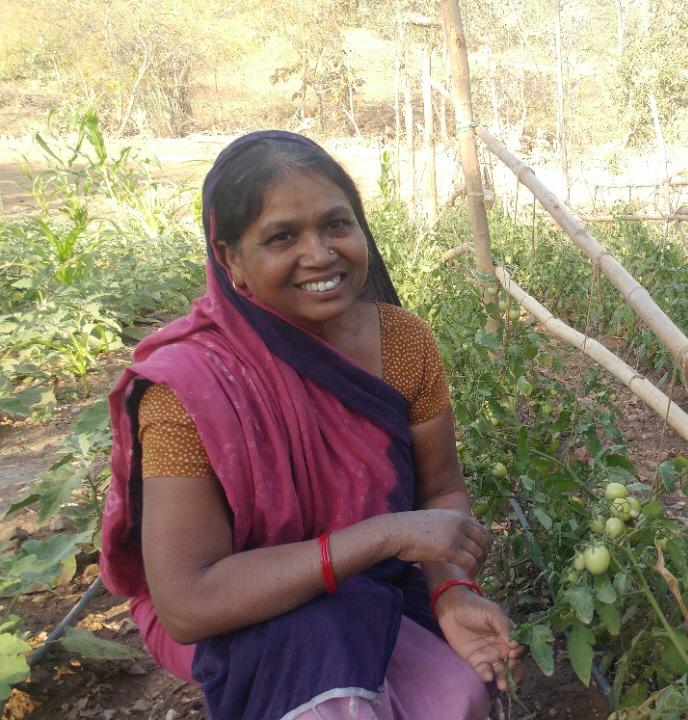 Reshamben working on her farm (Image: Utthan)