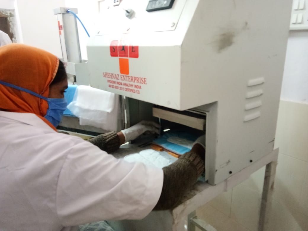 The unit has the capacity to produce 1200 biodegradable sanitary pads in a day. (Image: JJVS)