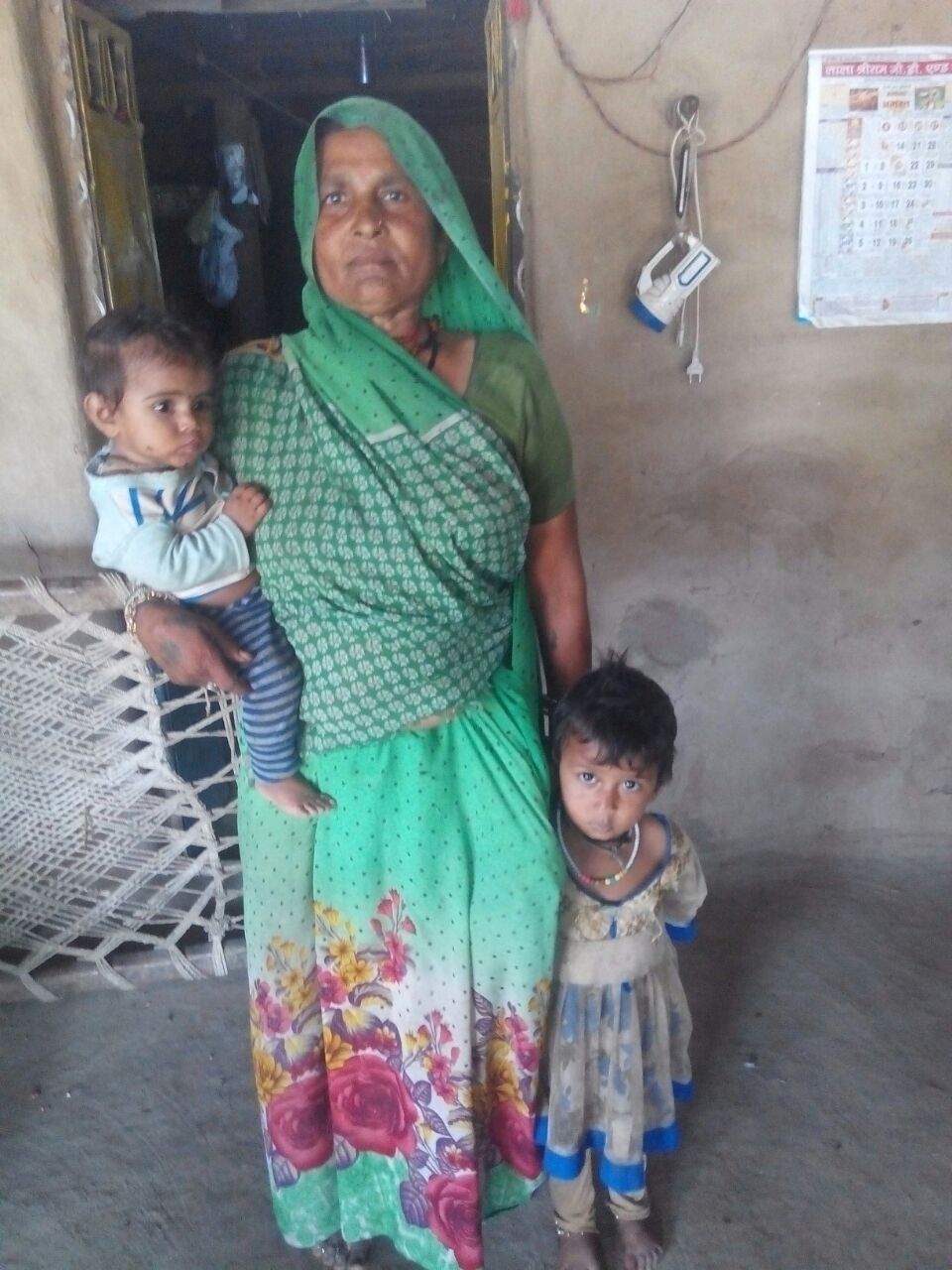 Shilpi Bai with her grandchildren.