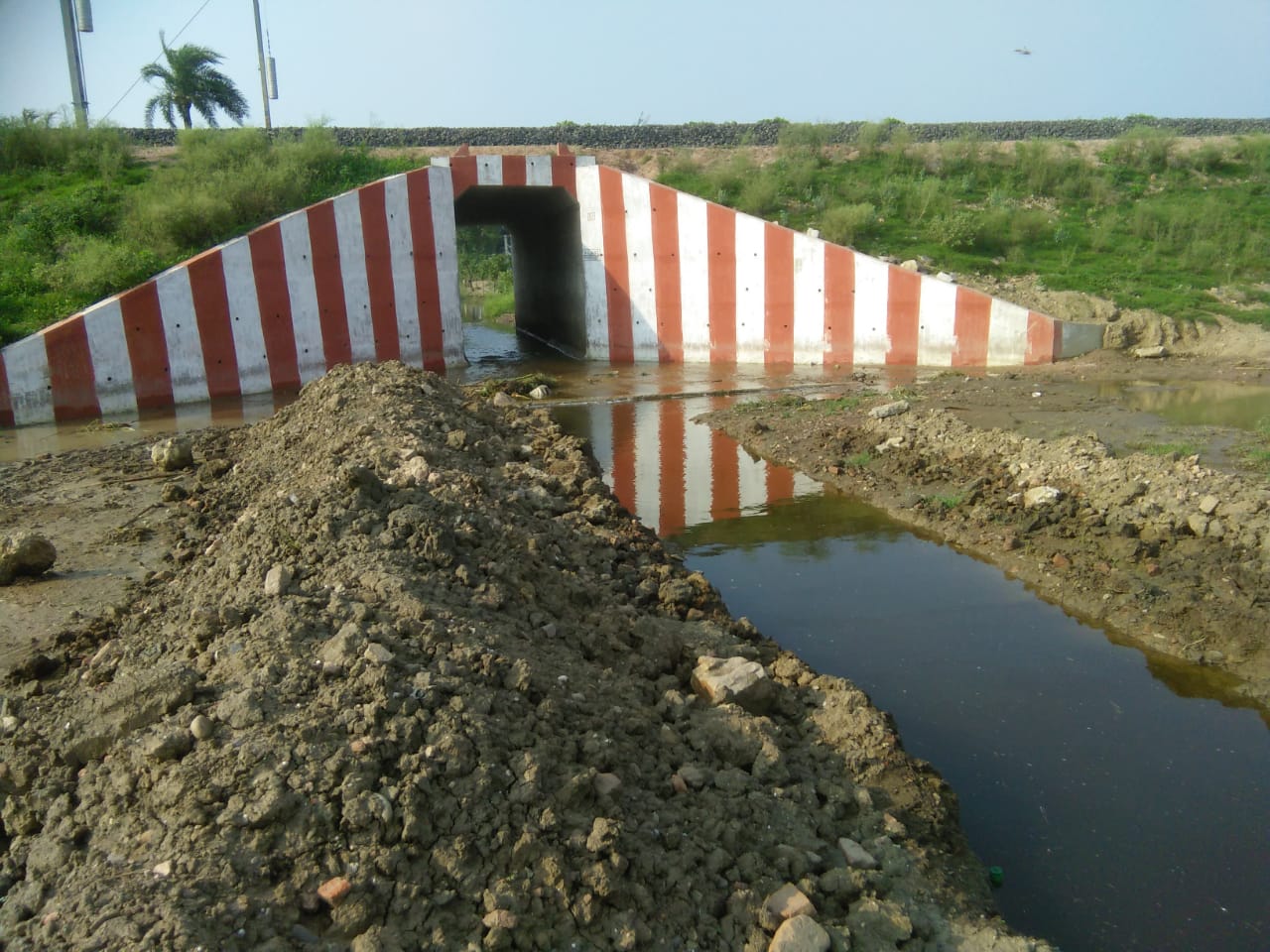 Sluice gate on the canal is kept closed when Ganga river water is high