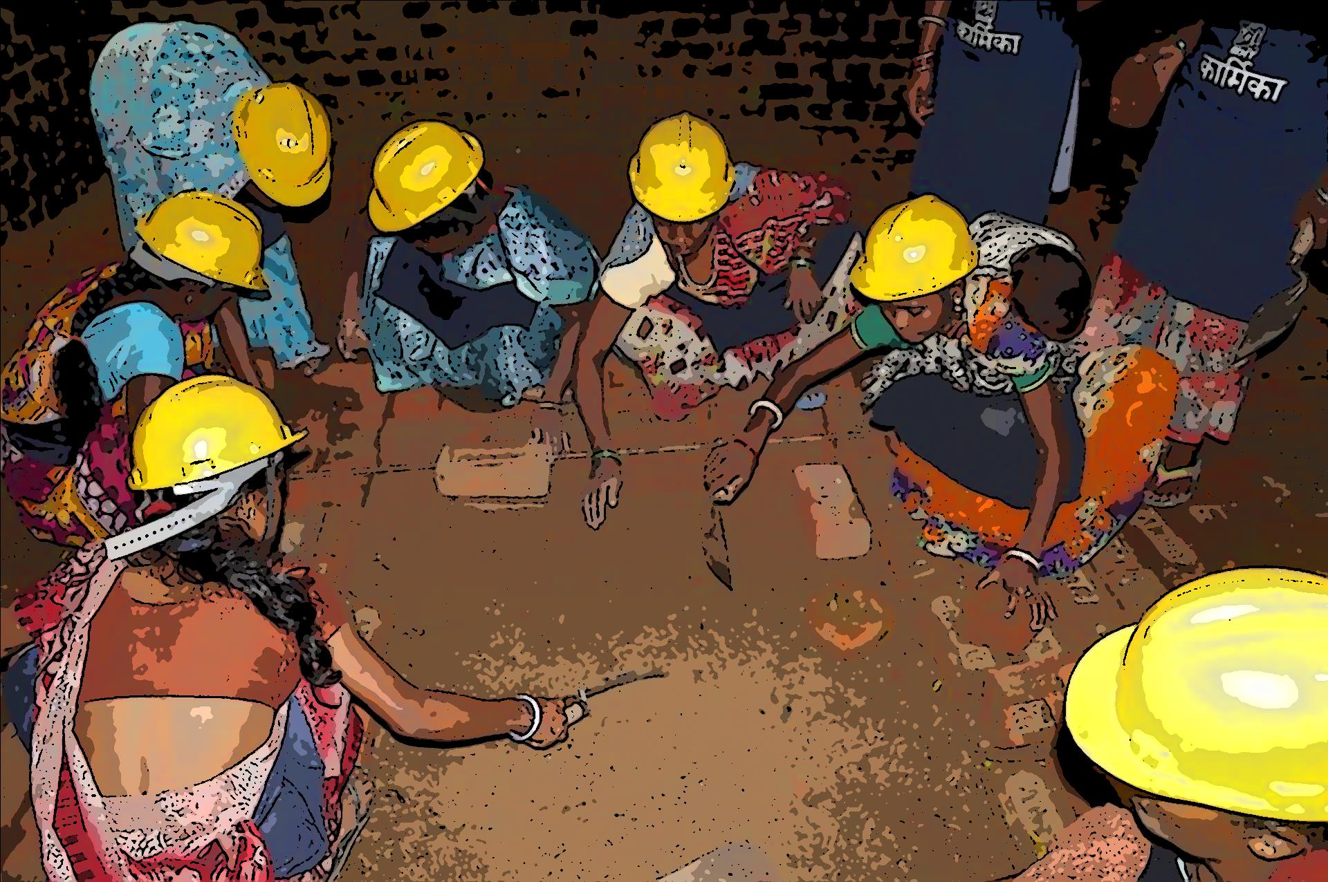 MHT trains women as masons for constructing toilets. (Pic courtesy: MHT)