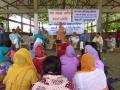 Radha Behen addresses the villagers