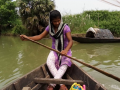 A girl oars a boat to go to college. (Pic courtesy: Gurvinder Singh)