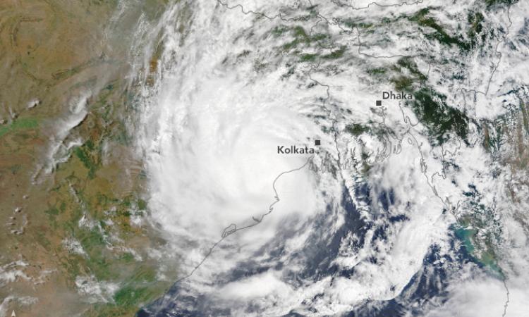 Cyclone Yaas slammed into the north Odisha coast near Balasore on May 26, 2021 (Image: NASA Earth Observatory)