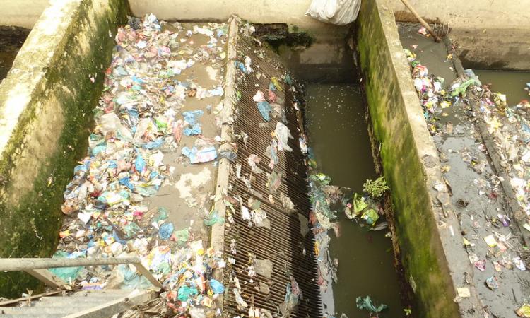 Plastic waste is causing havoc on drains and water bodies (Image source: IWP Flickr Album)