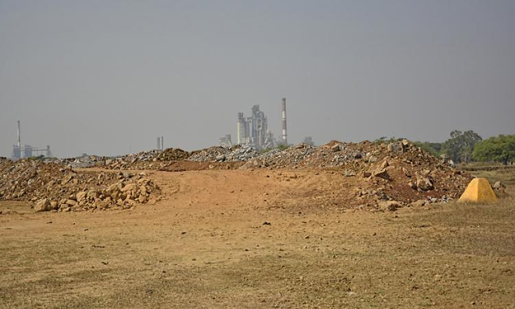 A view of the Ulratech Cement factory from Paraswani