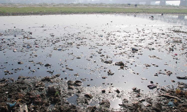Polluted Yamuna river in Agra
