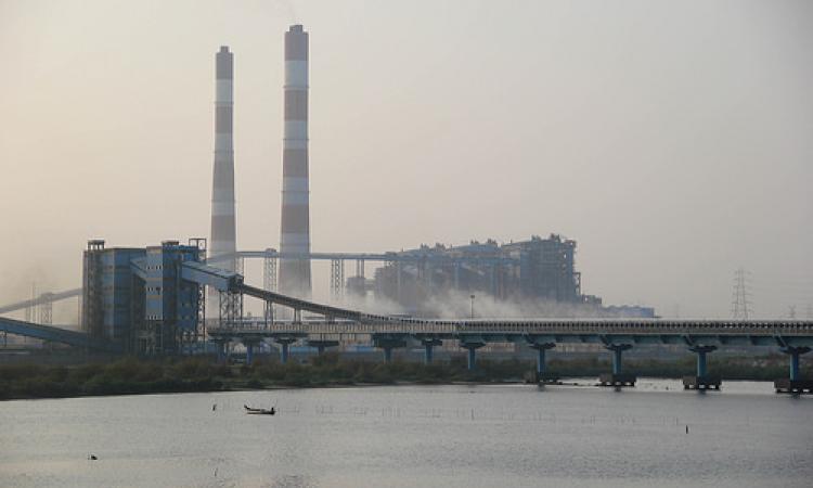 The Ennore creek smothered on all sides by thermal power plants. (Source: IWP Flickr photos)