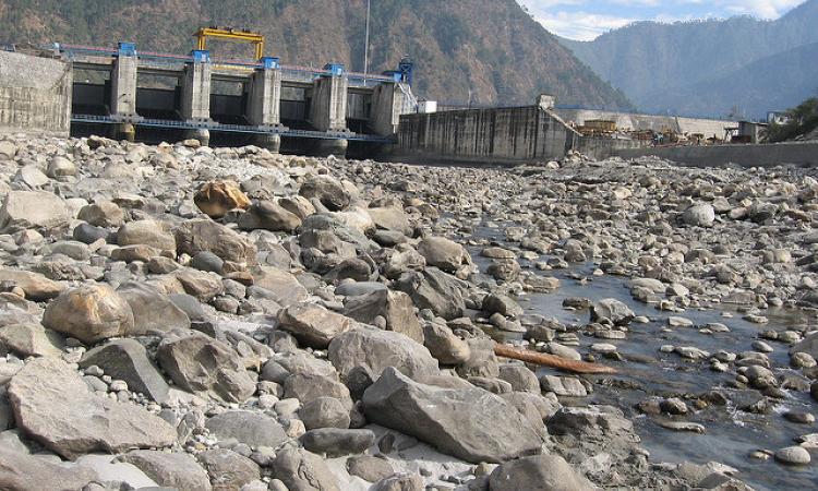Downstream of ManeribhaliII Barrage at Uttarkashi (Source: IWP Flickr Photos)