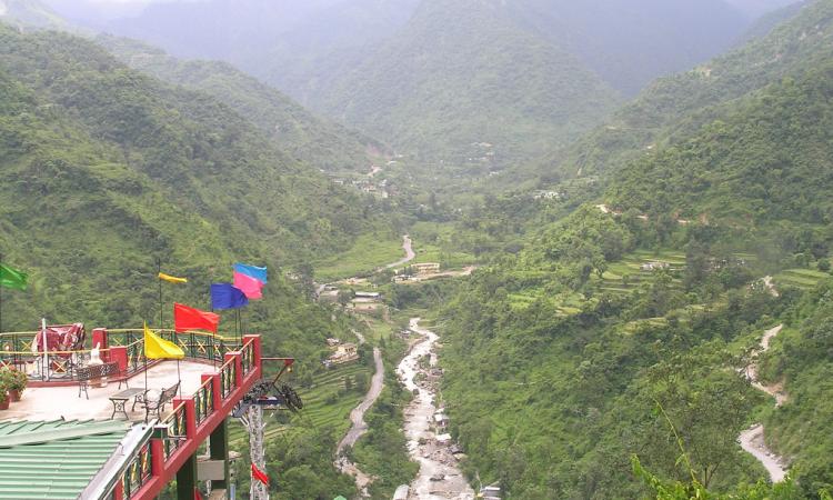 A view of Sahastradhara region from the  ropeway (Source: Dr Umesh Behari Mathur/ Flickr)