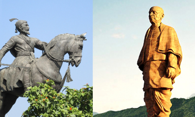 Shivaji & Sardar Patel to be immortalised as statues (Source: Wikipedia & www.statueofunity.in)