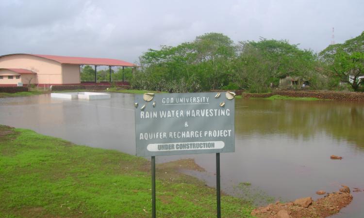 Aquifer recharge and RWH project at Goa University