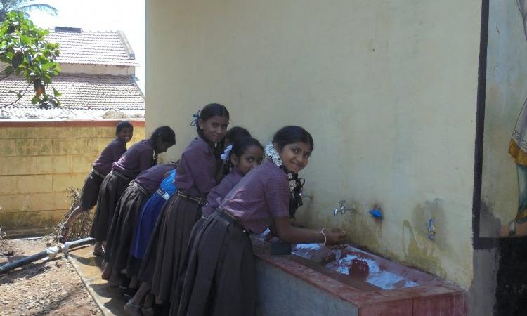 Handwashing at a Karnataka school
