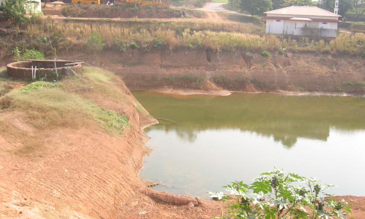 Rainwater harvesting pond in Yenepoya College 