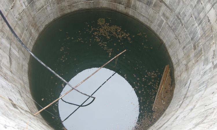 A view of an open well