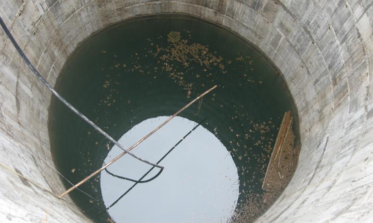 View of an open well